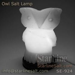 White Salt Owl Lamp